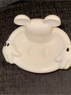 Disney White Ceramic Character Trinket Tray with Black Accent Details